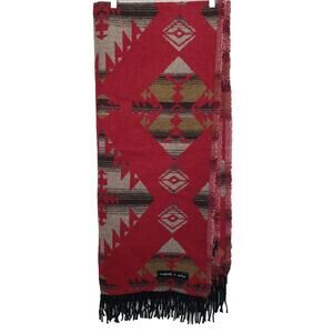 Sackcloth & Ashes Aztec Southwest Reversible Throw Blanket 70"x59" Italy Fringe